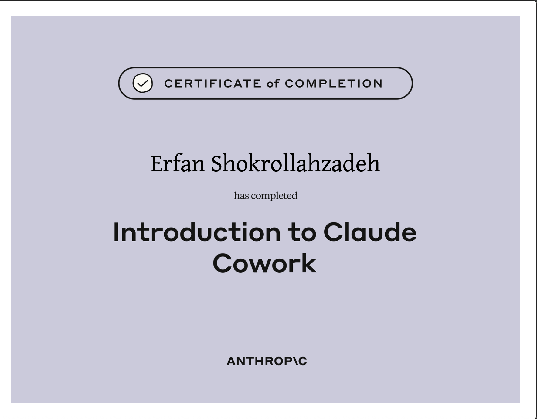 Certificate of Claude Code 101